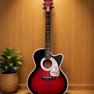 Red Color Matte Classic Acoustic Guitar