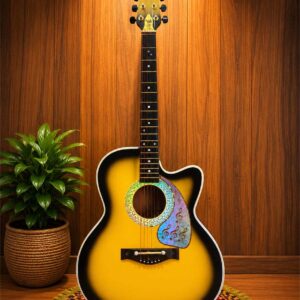 Yellow Color High Glossy Classic Acoustic Guitar